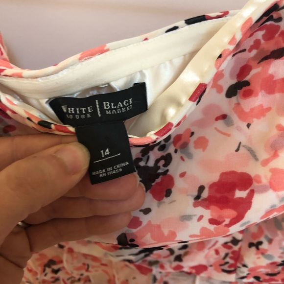 WHBM Size 14 strapless coral/pink dress. - Picture 6 of 6